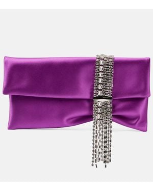 Jimmy Choo Clutch Zandra Aus Satin Mit Kristallen - Lila