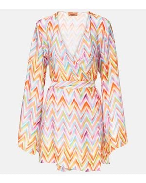 Missoni Zigzag Belted Minidress - Orange