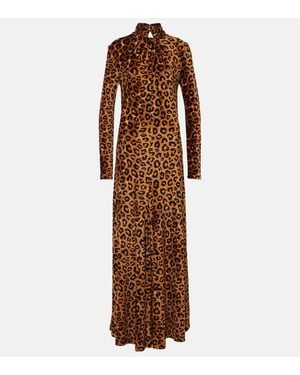 Rabanne Leopard-Print Maxi Dress - Brown