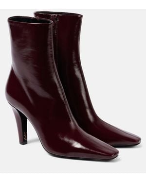 Saint Laurent Botines Jill 95 De Piel - Rojo
