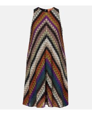 Missoni Zigzag Knitted Lame Minidress - Multicolor