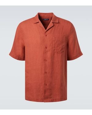 Frescobol Carioca Angelo Linen Bowling Shirt - Red