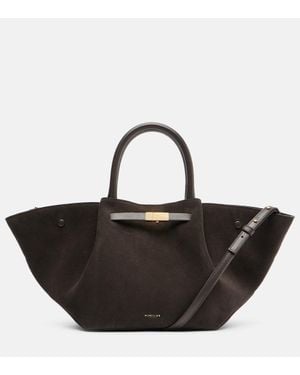 DeMellier London New York Midi Suede Tote Bag - Black
