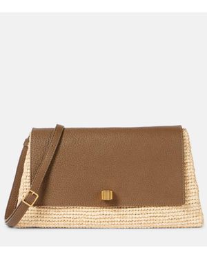 KHAITE Schultertasche Audrey Aus Raffiabast Und Leder - Braun