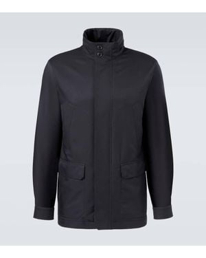 ZEGNA Feldjacke Aus Twill - Blau