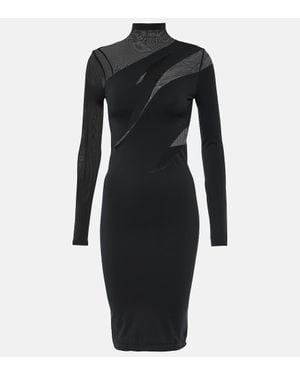 Wolford Sheer Opaque Midi Dress - Black