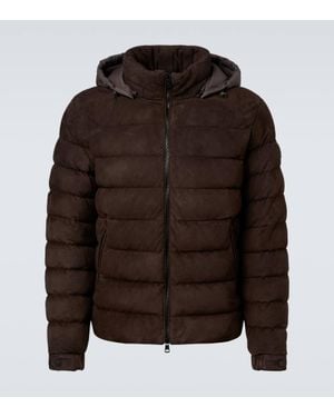 Moncler Veste Doudoune Arneb En Daim - Marron