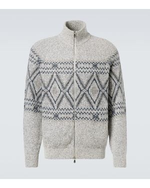 Brunello Cucinelli Cardigan Aus Wolle, Seide Und Kaschmir - Grau