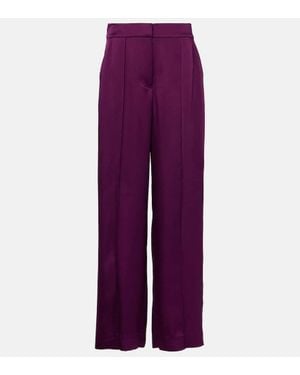 Jonathan Simkhai Kira Satin Wide-Leg Pants - Purple