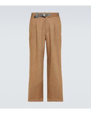 and wander Weite Hose Re Wool Aus Tweed - Natur