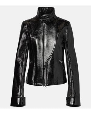 Courreges Coated Canvas Biker Jacket - Black