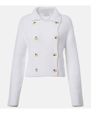 Vince Double-Breasted Cotton-Blend Jacket - White