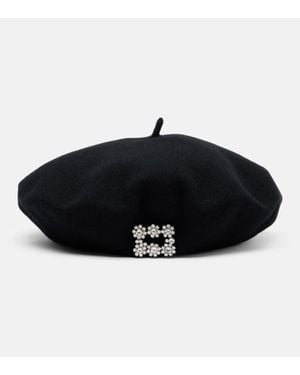 Roger Vivier Boina De Lana Con Cristales - Negro