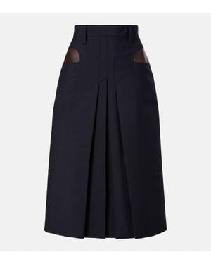 Prada Midirock Aus Mohair Und Wolle - Blau