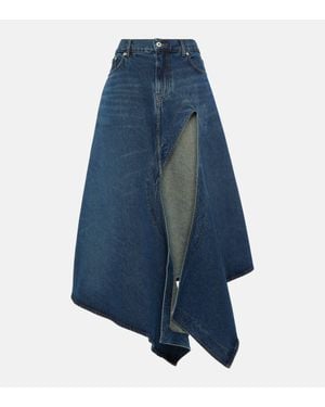 Y. Project Evergreen Denim Midi Skirt - Blue