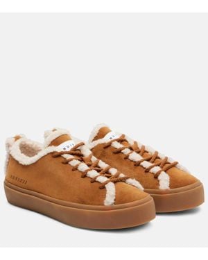Inuikii Baskets En Daim Et Shearling - Marron