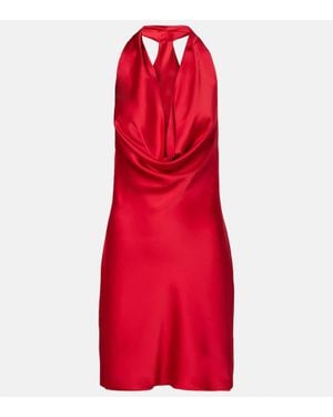 Norma Kamali Satin Minidress - Red