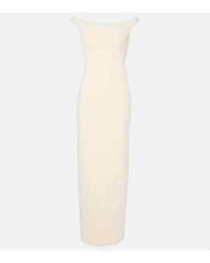 TOTEME Off-shoulder Maxi Polyester Dress - White