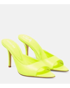 Gia Borghini Perni 04 Leather Mules - Yellow