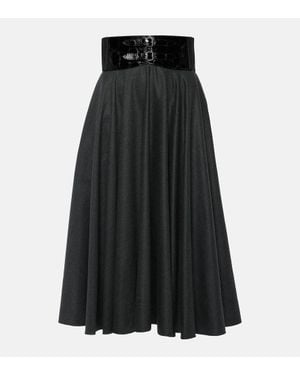 Alaïa Gonna Midi A Vita Alta - Nero
