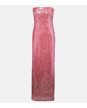 Jonathan Simkhai Leilani Sequined Strapless Gown - Pink