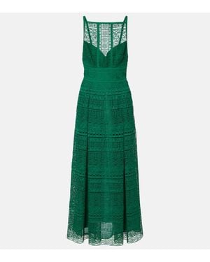 Elie Saab Midikleid Aus Makramee - Grün