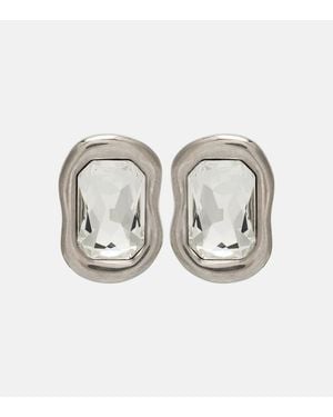 Givenchy Sculptural Crystal Embellished Earrings - Metallic
