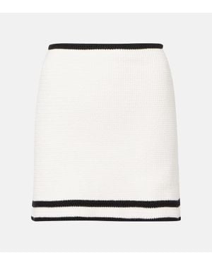 Nina Ricci Mini-Jupe En Tweed De Coton Melange - Blanc