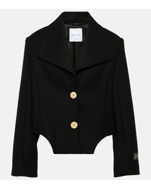 Patou Cropped Wool-Blend Jacket - Black