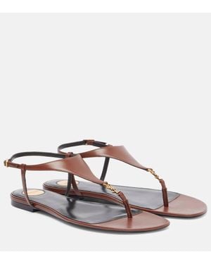 Saint Laurent Sandalen Cassandra Aus Leder - Braun