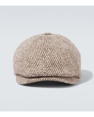 Brunello Cucinelli Wool And Alpaca Wool-Blend Newsboy Cap - Natural