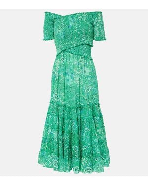Poupette Soledad Floral Midi Dress - Green