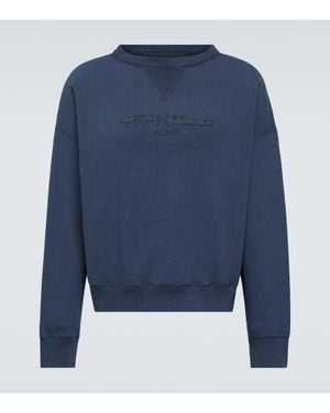 Maison Margiela Sweatshirt Aus Baumwoll-Jersey - Blau