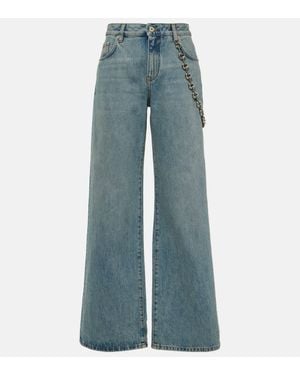 Loewe Baggy Mid-Rise Chain Jeans - Blue