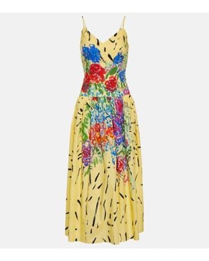 Christopher Kane Bedrucktes Midikleid Aus Baumwolle - Weiß
