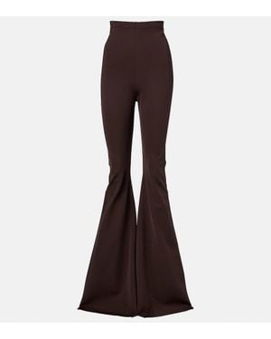 Rick Owens Pantalones Flared Dirt De Tiro Alto - Marrón