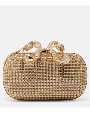 Self-Portrait Clutch Mit Kristallen - Mettallic