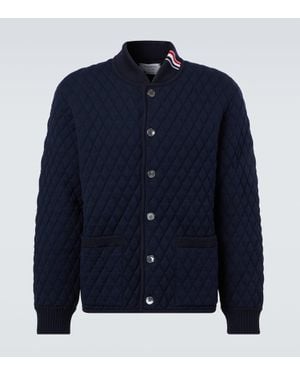 Thom Browne Wattierte Jacke Aus Einem Wollgemisch - Blau