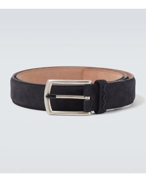 ZEGNA Cinturon Triple Stitch De Piel - Negro