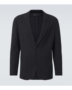 Giorgio Armani Blazer Aus Woll-Seersucker - Blau