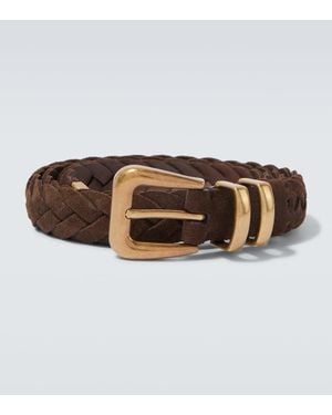 Brunello Cucinelli Braided Suede Belt - Brown