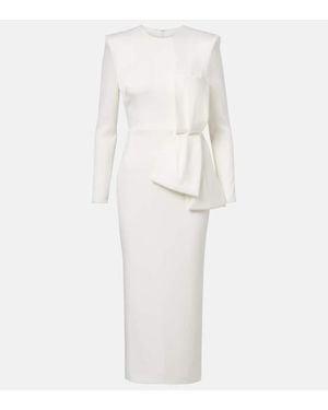 Alex Perry Vestido De Fiesta De Crepe Saten Con Lazo - Blanco