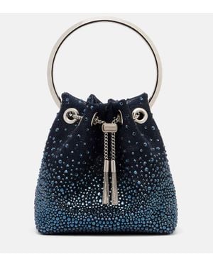 Jimmy Choo Bon Bon Embellished Bucket Bag - Blue