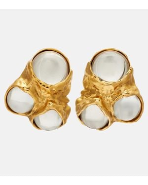 Saint Laurent Bubble Embellished Clip-On Earrings - Metallic