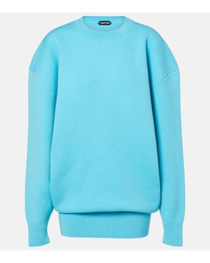 Tom Ford Pulloverkleid Aus Einem Wollgemisch - Blau