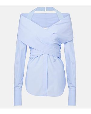 Patou Bluse Aus Baumwollpopeline - Blau
