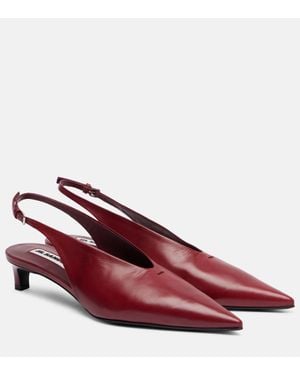 Jil Sander Slingback-Pumps Pointy Aus Leder - Rot