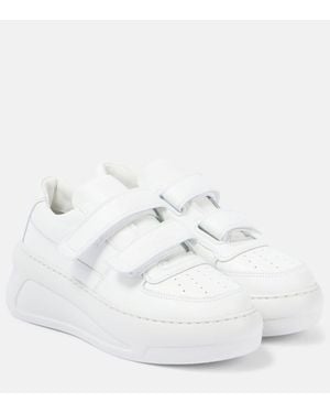 Acne Studios Zapatillas Con Plataforma De Piel - Blanco