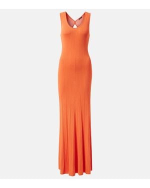 JOSEPH Vestido Largo Acanalado - Naranja