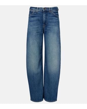 Nili Lotan Tribeca Barrel-Leg Jeans - Blue